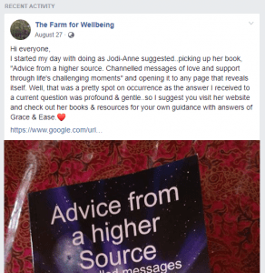 Joan testimonial for Advice from a higher source